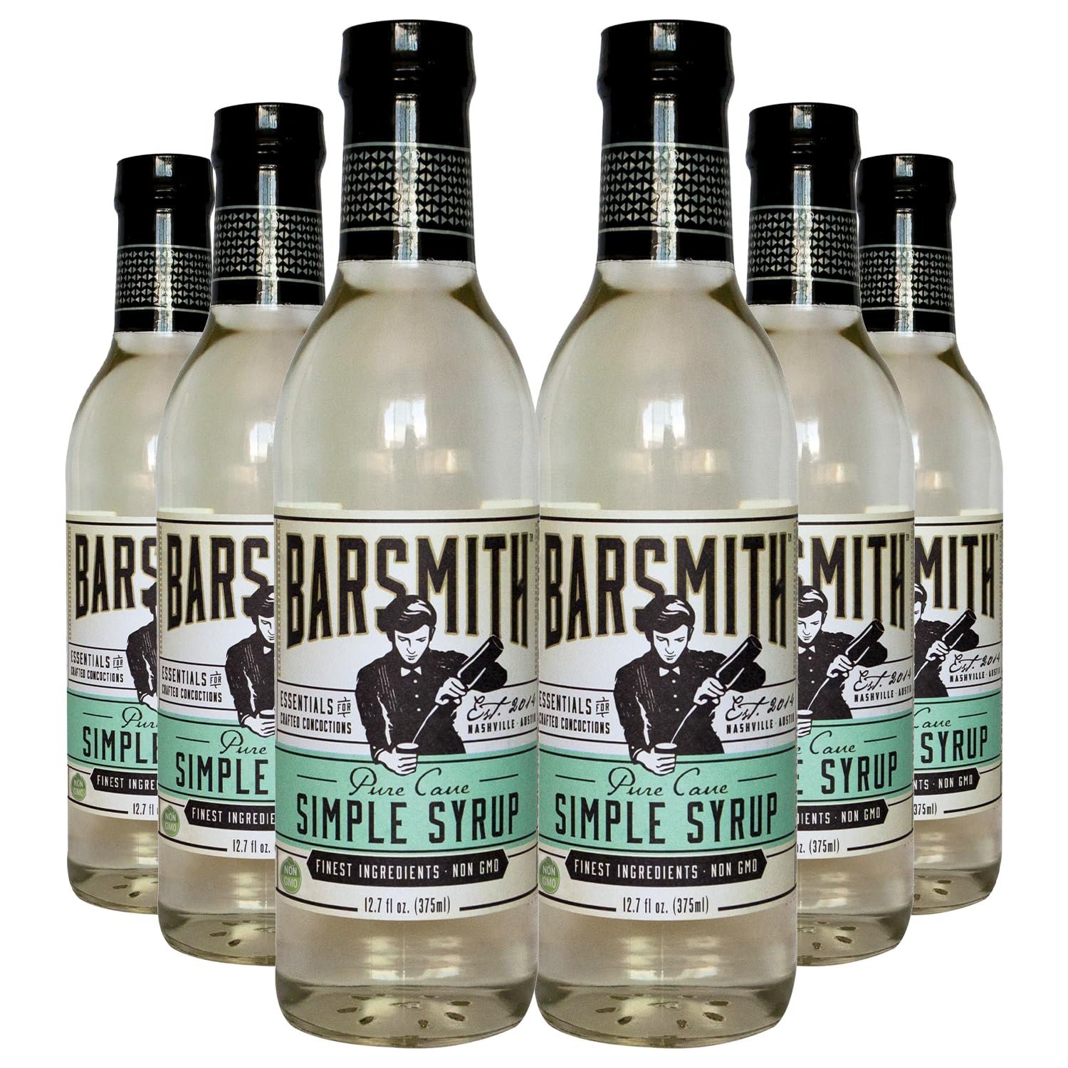 Installing Barsmith Simple Syrup Cocktail Mixer Pure Cane Sugar on a wooden bar counter