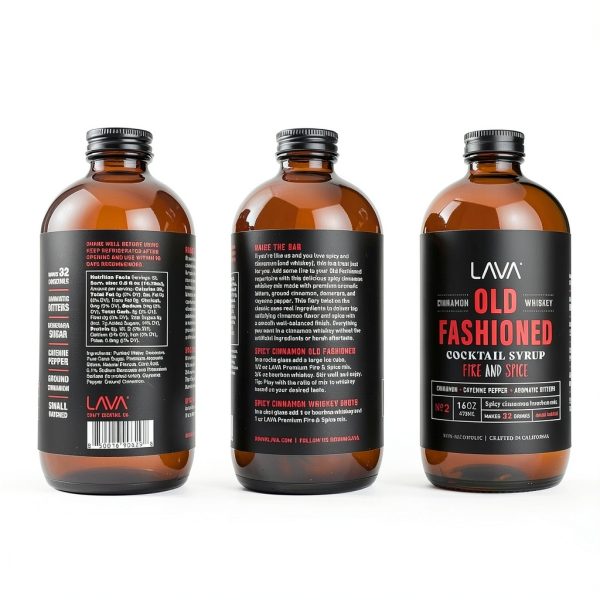 LAVA Spicy Old Fashioned Syrup Cocktail Mixer 16 Fl Oz-1