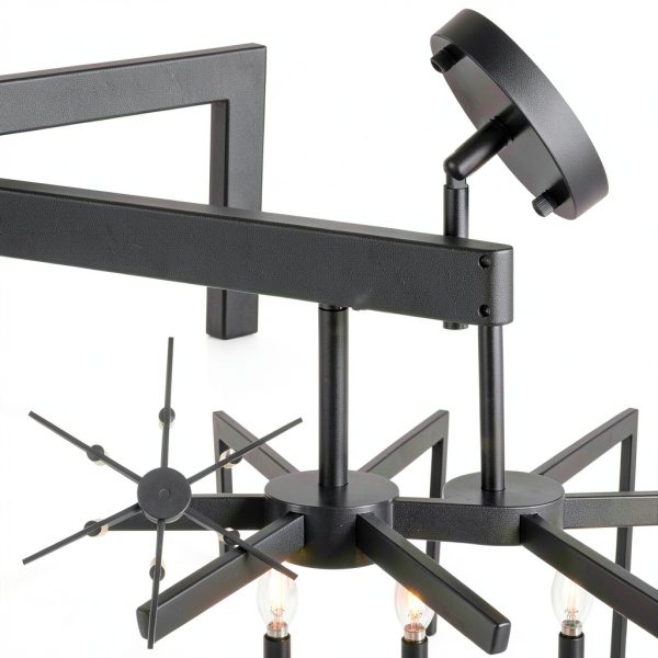 Black Chandelier Klgxnrd Island Light Adjustable Height 6-Light-6