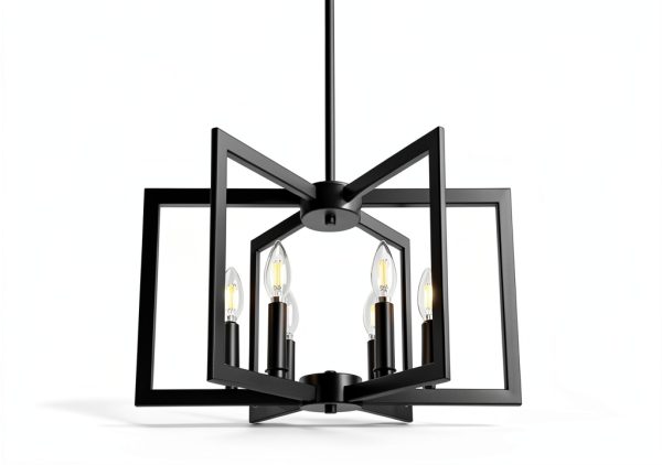 Black Chandelier Klgxnrd Island Light Adjustable Height 6-Light-4