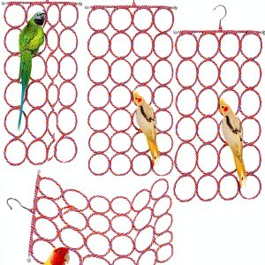 Yopay Bird Swing 4 Pack Rope Ladder for Parakeets Cockatiels Rats-0