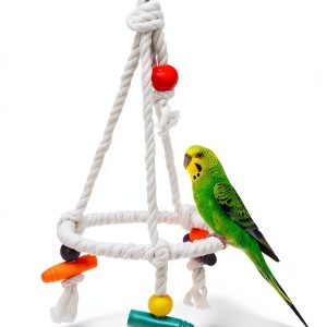 Pet Bird Parrot Swing by Hypeety – Rope Hammock for Budgies &-0