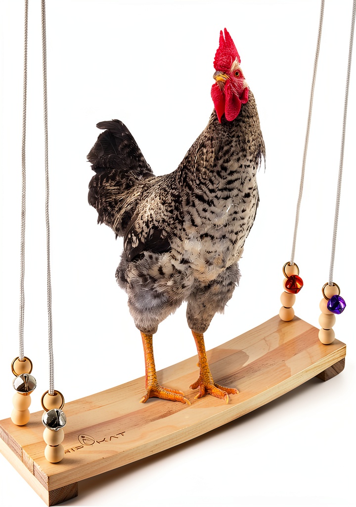 Installing Chicken Swing Toy Hipykat Coop Accessory 16inch Hardwood Swing for on a wooden coop beam