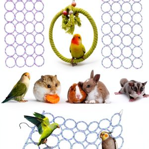 3 Pack Swing Hanging Toys,Bird Climbing Rope Net Ladders Small Medium Pet Activity Toy Suitable for Parakeet,Cockatiel,Cockatoo,Hamster,Rat,Ferret(Random Color)-0