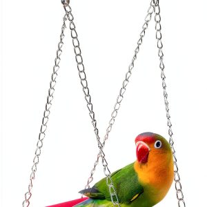 SunGrow Parrot Cage Hammock Swing Wooden Metal Chain 1 Piece-0