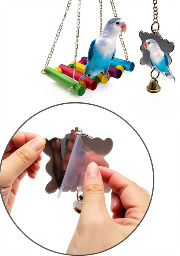 Bird Parakeet Cockatiel Toys by ESRISE Swings and Climbing Ladders Set-5