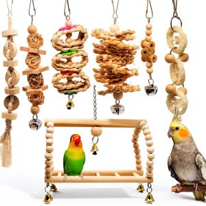Deloky Bird Parrot Swing Toy 7-Pack - Multi-Layer Chew & Climb-0
