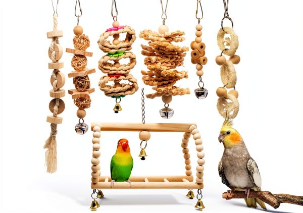 Deloky Bird Parrot Swing Toy 7-Pack - Multi-Layer Chew & Climb-0