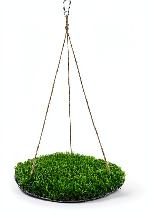 FlidRunest Large Bird Foraging Mat with Natural Grass Hammock Swing-3