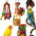 Bird Toys 5PCS Set for Parrots by AFUOWER Natural Wood Shredding Toys-0