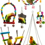 Bird Parakeet Cockatiel Toys by ESRISE Swings and Climbing Ladders Set-0