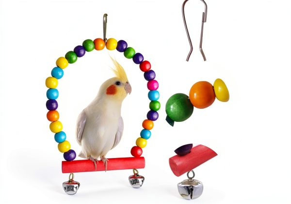 Bird Parakeet Cockatiel Toys by ESRISE Swings and Climbing Ladders Set-1